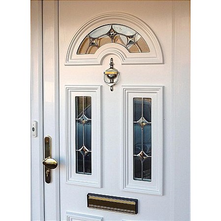 Britannia Windows - UPVC Door with Etched Glass  plus Raised Bevels